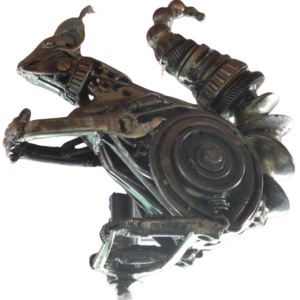 Sculpture d'écureuil en métal recyclé